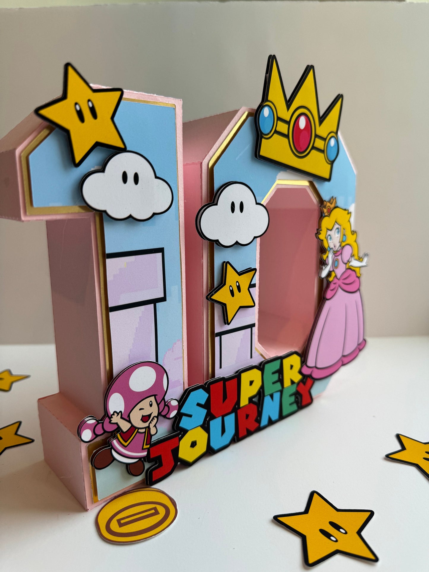 Princess 3D letters / Princess Peach Birthday Decorations / Princess Peach Party / Super Mario Birthday / Girls 3D Letters