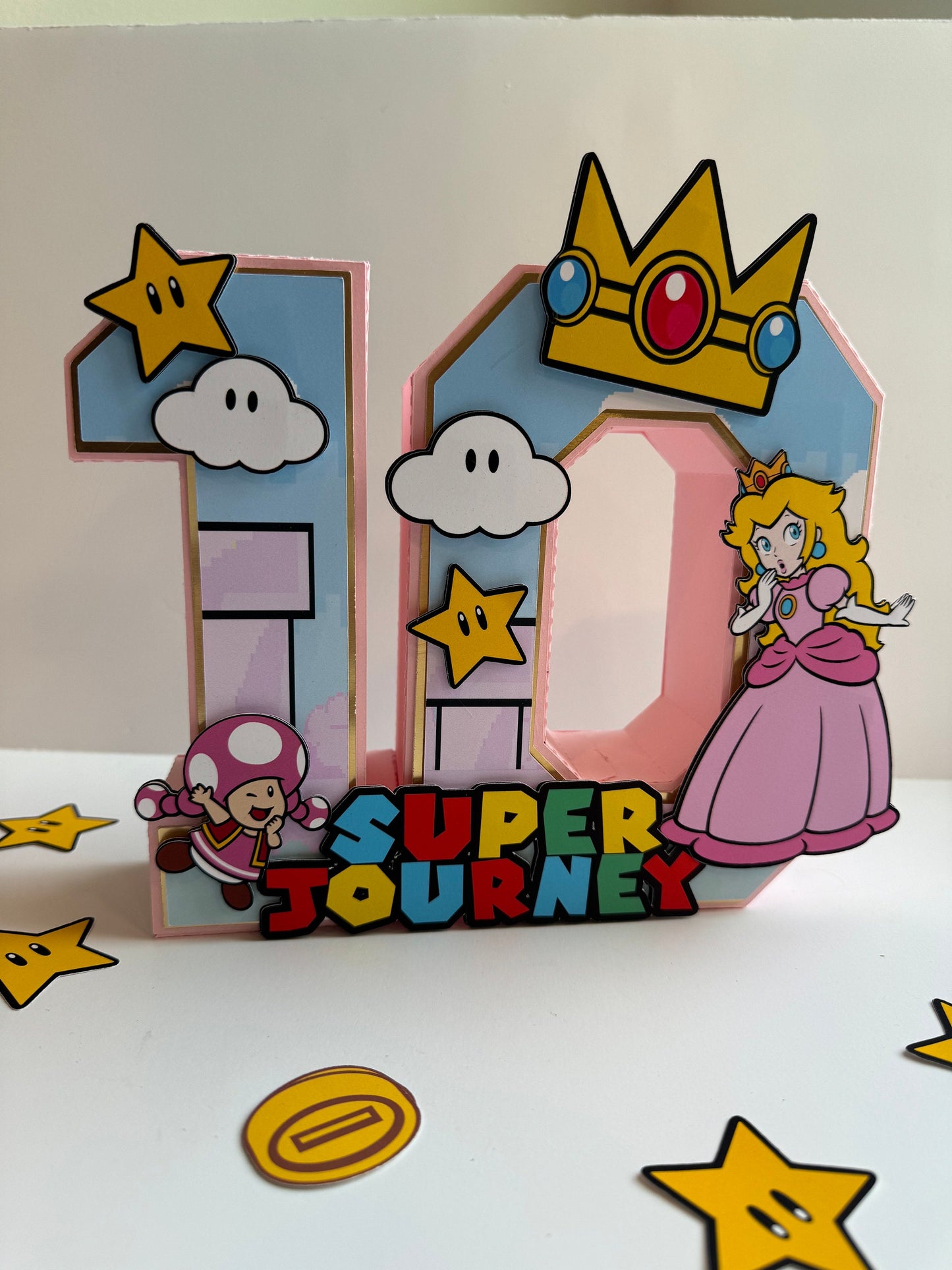 Princess 3D letters / Princess Peach Birthday Decorations / Princess Peach Party / Super Mario Birthday / Girls 3D Letters