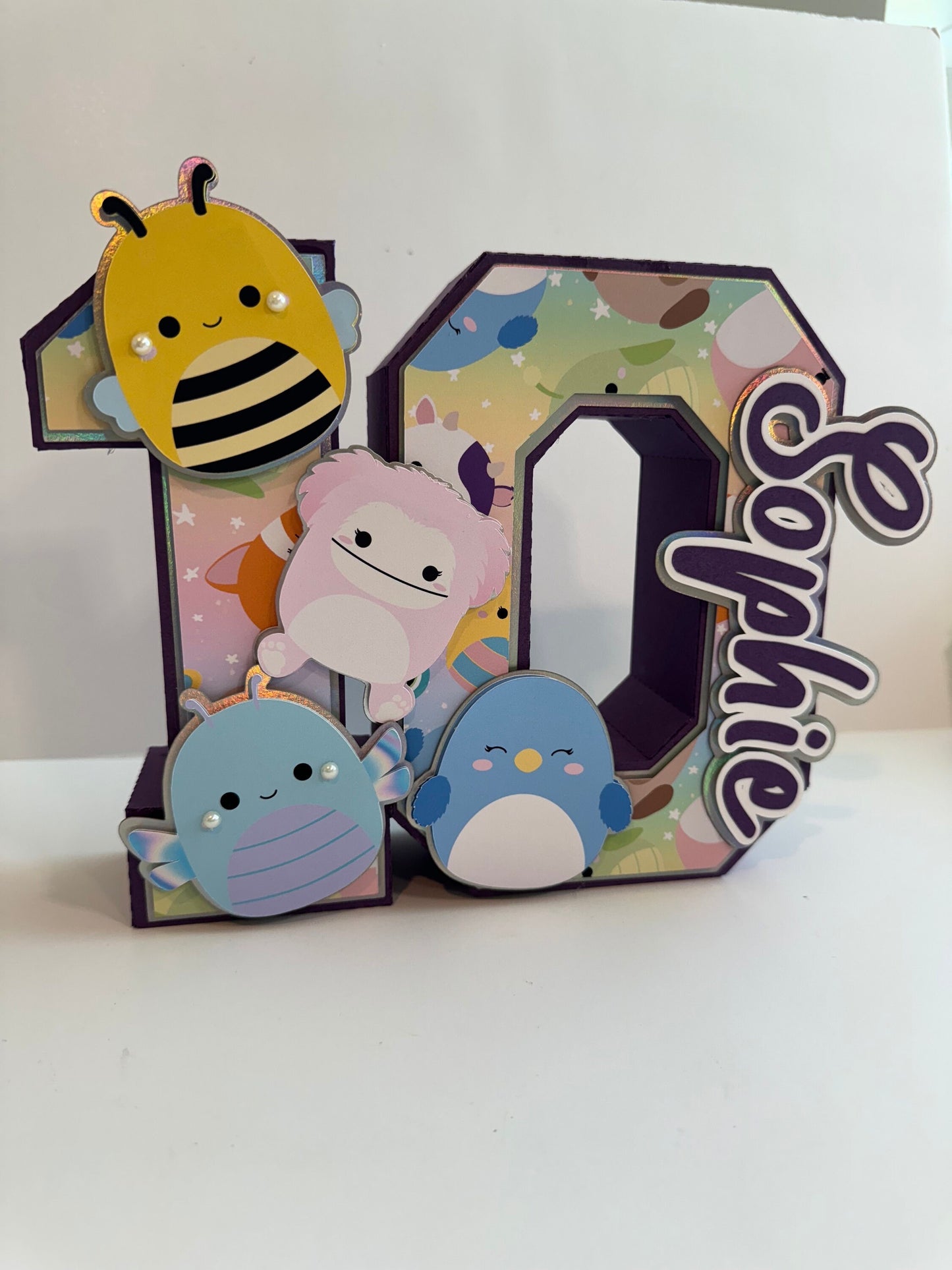 Squishmallows 3D Number.  Party Decorations. Squishmallows Birthday Party.  Personalized Squishmallows Party Decor. Squishies