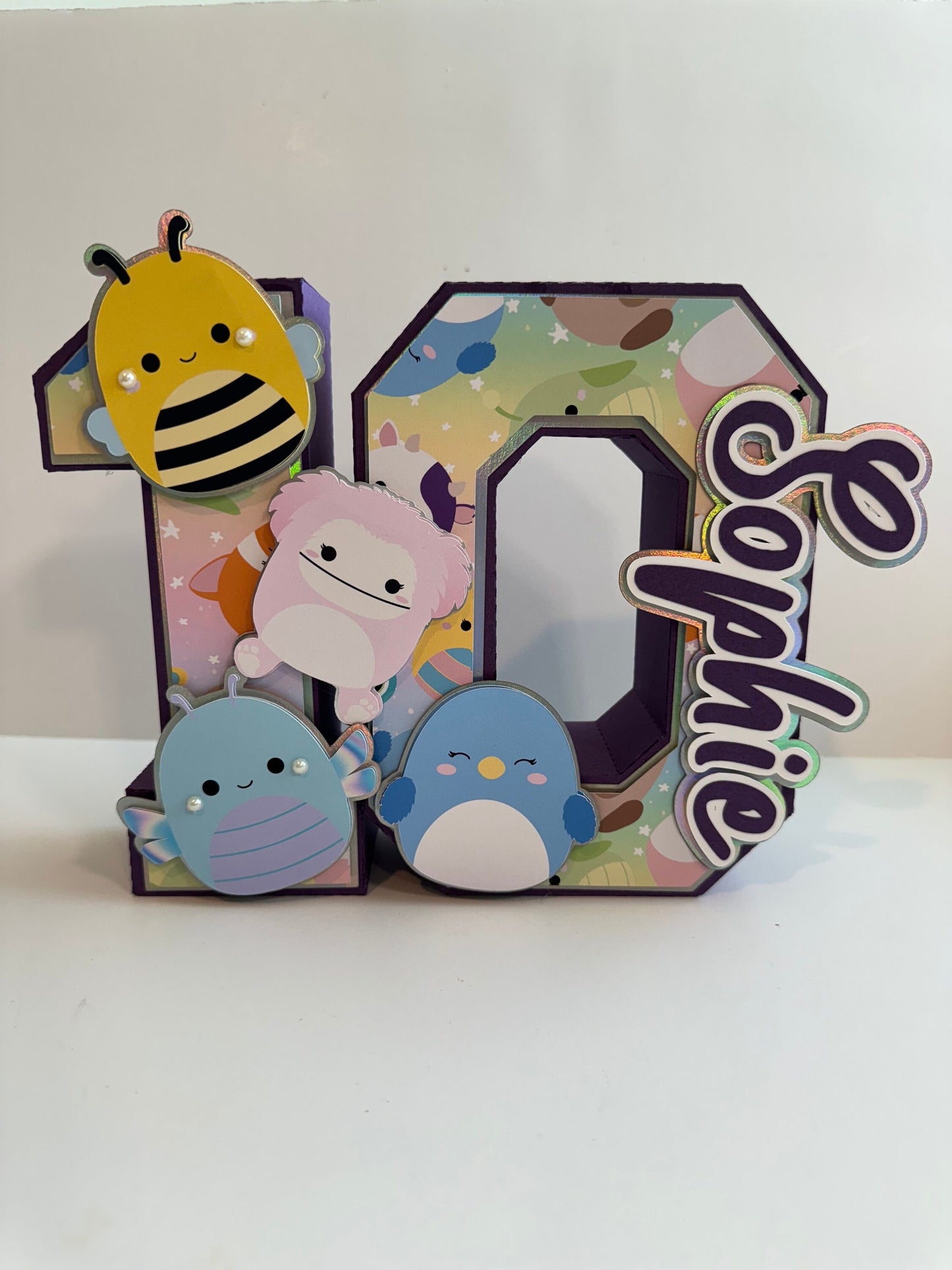 Squishmallows 3D Number.  Party Decorations. Squishmallows Birthday Party.  Personalized Squishmallows Party Decor. Squishies