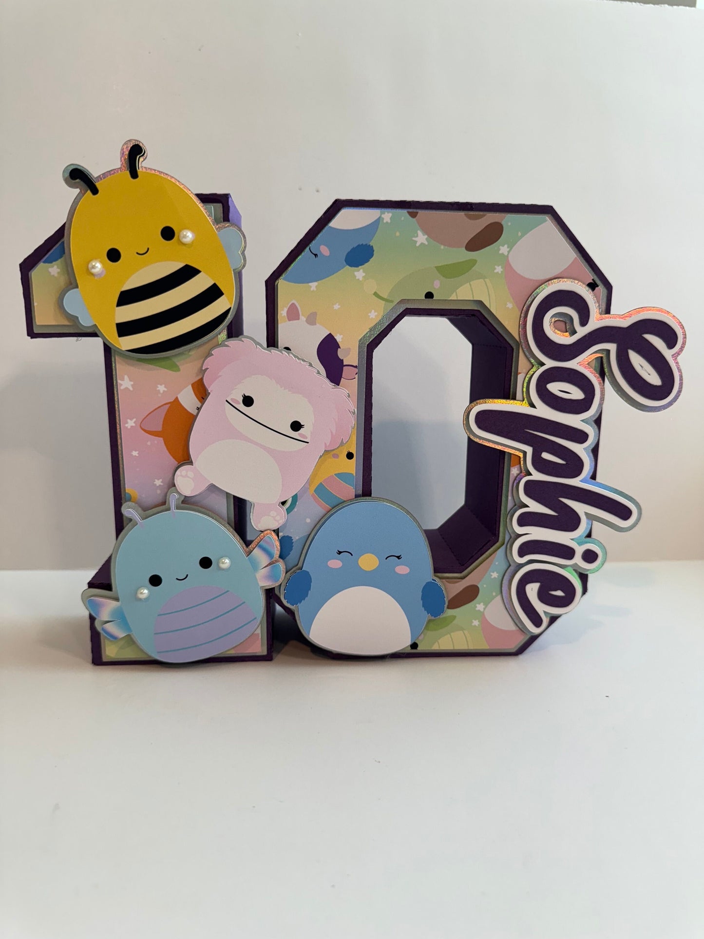 Squishmallows 3D Number.  Party Decorations. Squishmallows Birthday Party.  Personalized Squishmallows Party Decor. Squishies