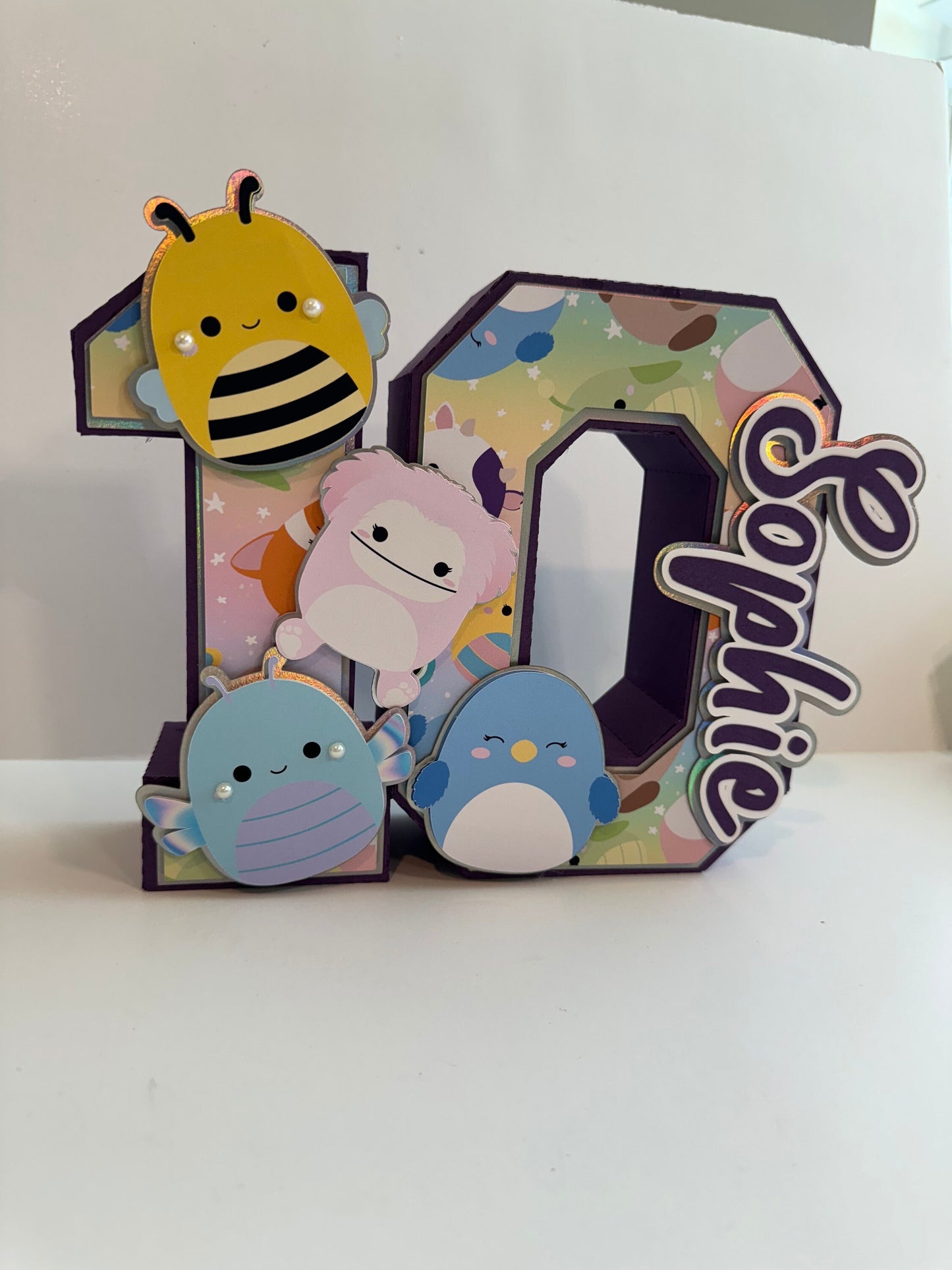 Squishmallows 3D Number.  Party Decorations. Squishmallows Birthday Party.  Personalized Squishmallows Party Decor. Squishies