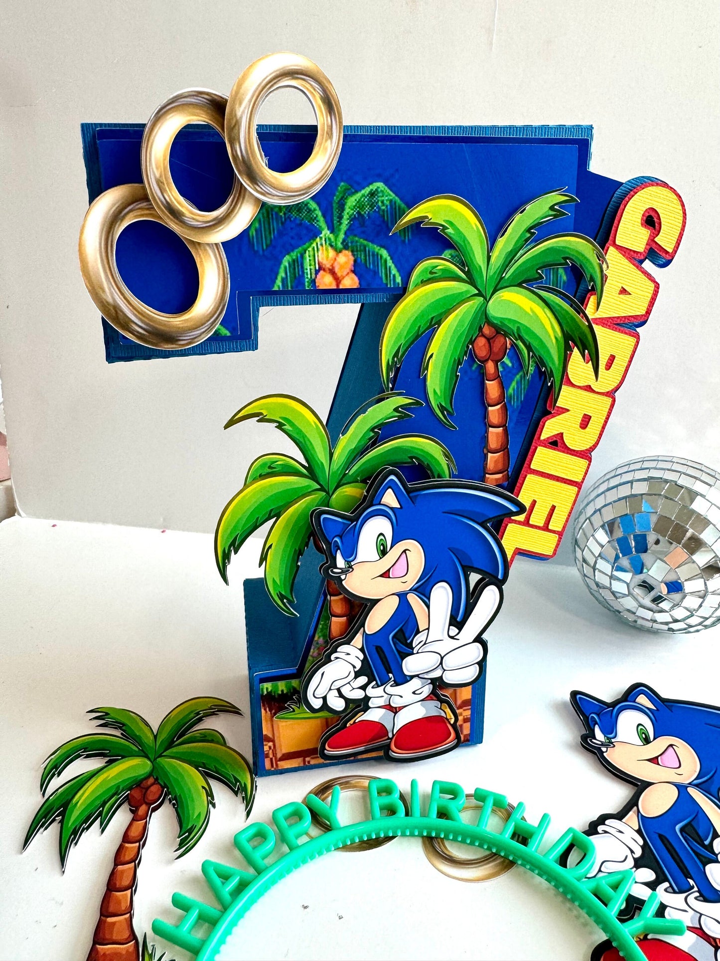 Sonic the Hedgehog 3D Letters Party Decor Sonic 3D number Decor