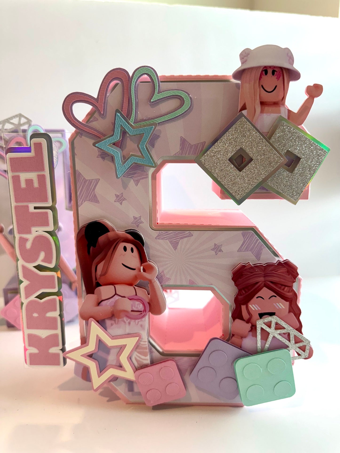 Roblox Girls 3D Letters/Number Decor / Roblox Party / Roblox Game Birthday