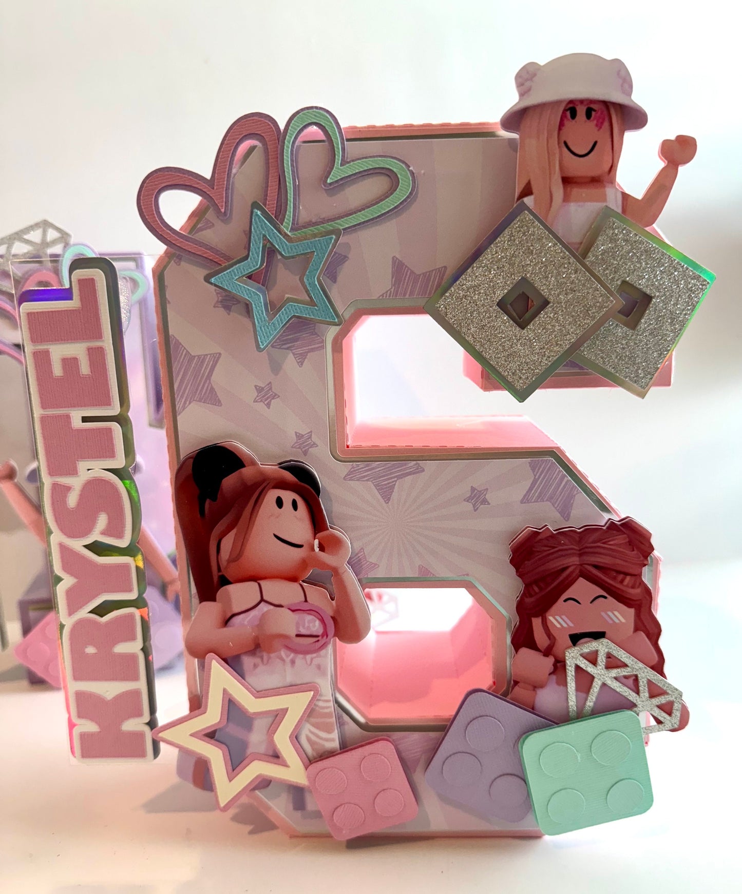 Roblox Girls 3D Letters/Number Decor / Roblox Party / Roblox Game Birthday