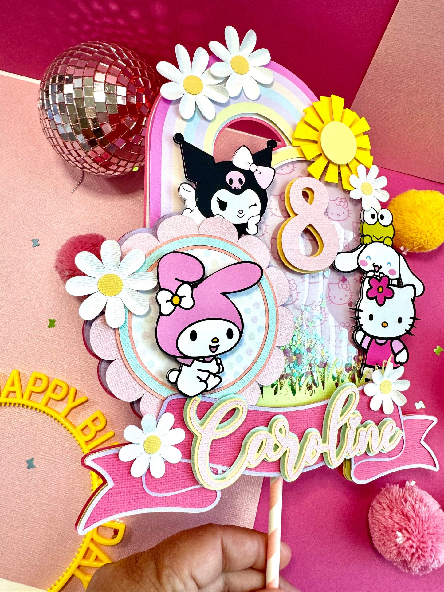 Kitty Cake Topper, My Melody Cake Topper Decor, Kids Birthday Cake Decor, Kids Party Decor, Kitty Cake Decor