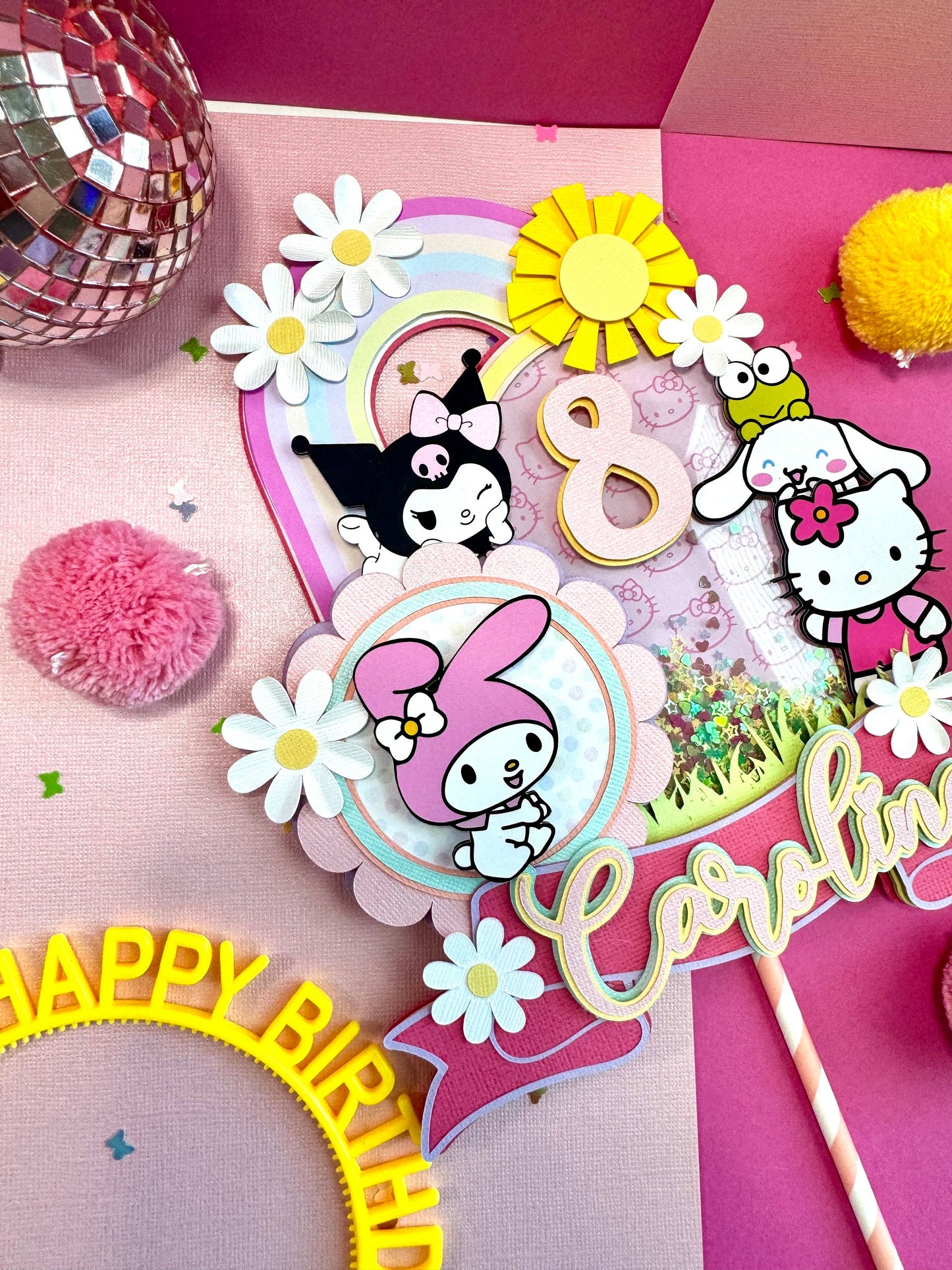 Kitty Cake Topper, My Melody Cake Topper Decor, Kids Birthday Cake Decor, Kids Party Decor, Kitty Cake Decor