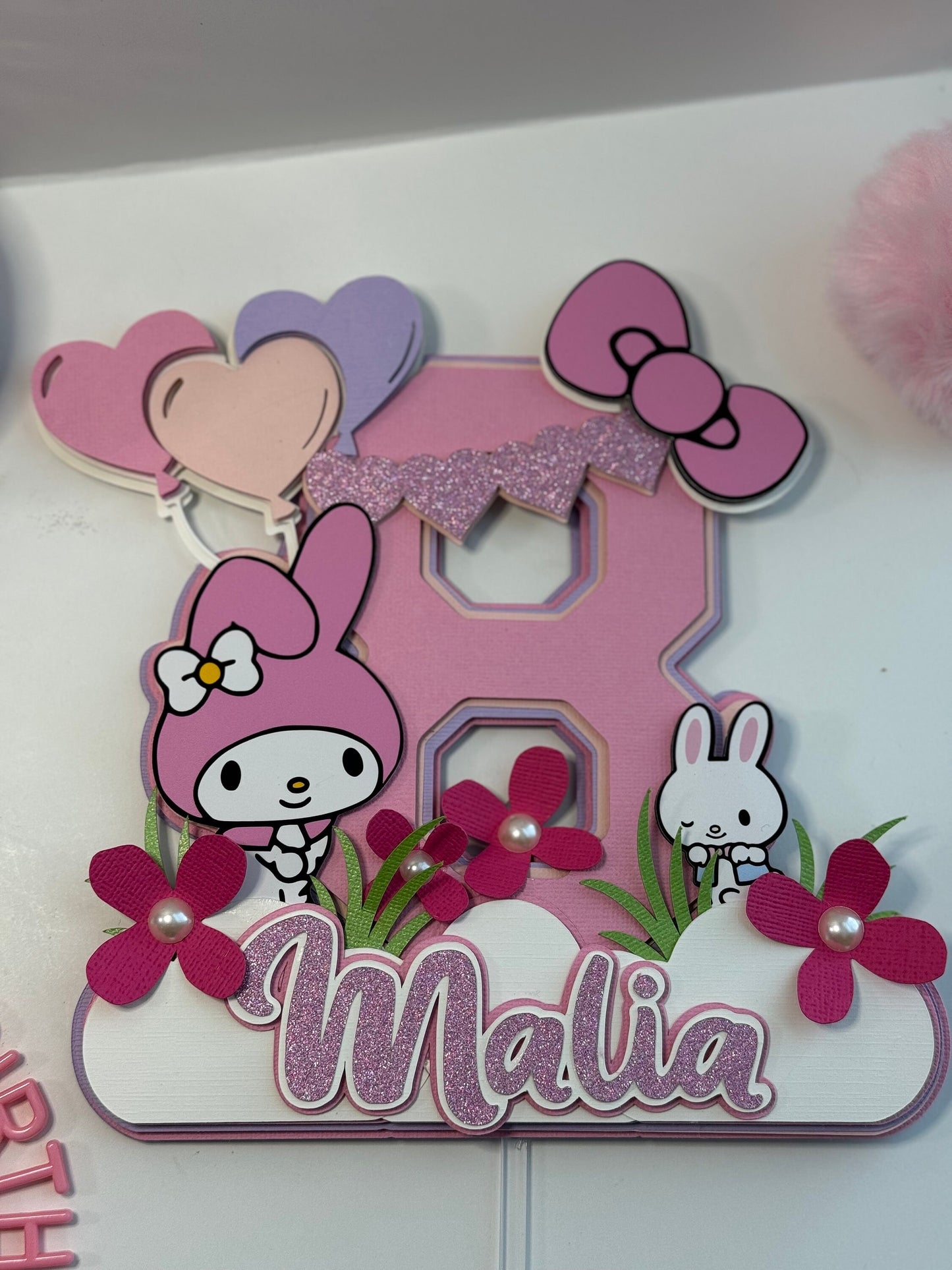 My Melody cake topper - Cinnamonroll birthday cake topper - My melody rolls party - Cinnamon girls cake topper